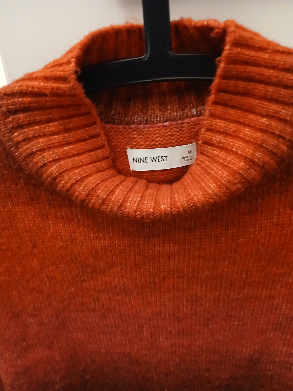 Nine West Women's Rust Orange Knit Sweater
